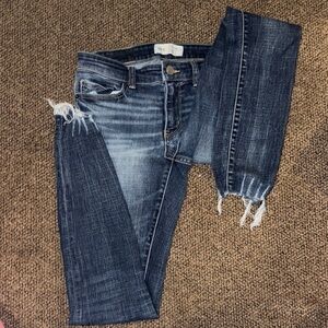 Distressed Blue Jeans